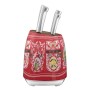 SMEG Dolce&Gabbana — червоний набір кухонних ножів з підставкою, 7 предметів