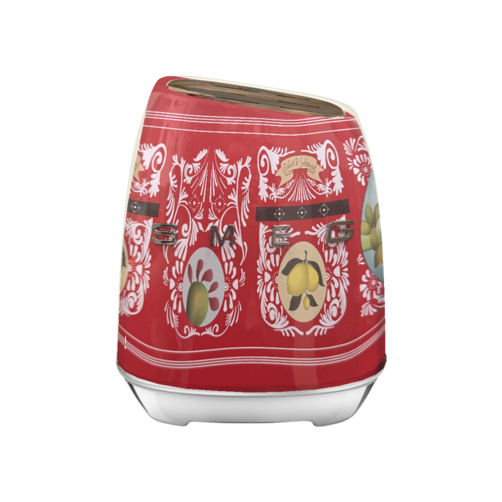 SMEG Dolce&Gabbana — червоний набір кухонних ножів з підставкою, 7 предметів