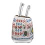SMEG Dolce&Gabbana — білий набір кухонних ножів з підставкою, 7 предметів