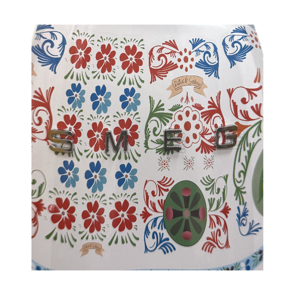 SMEG Dolce&Gabbana — білий набір кухонних ножів з підставкою, 7 предметів