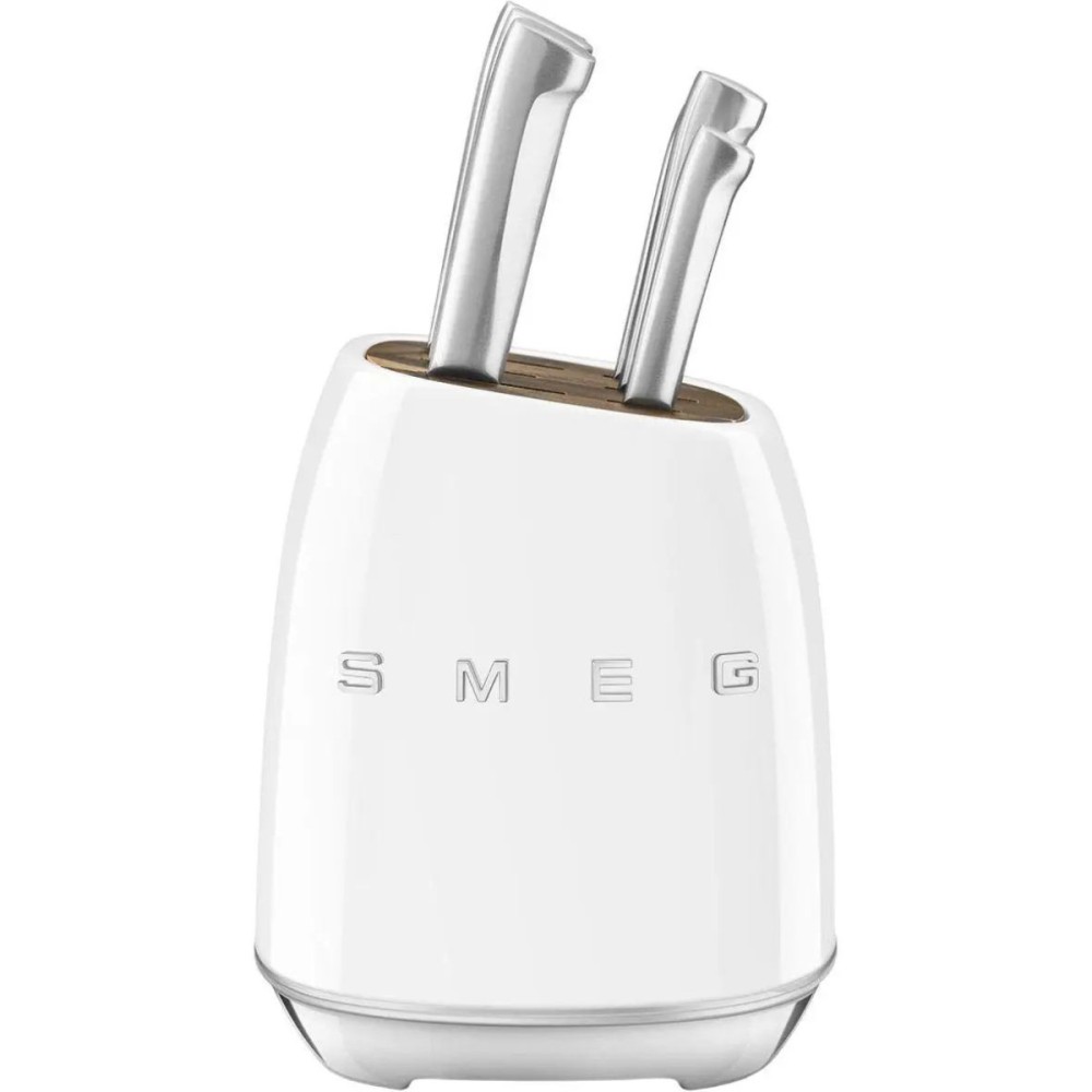 Набір ножів SMEG з підставкою, 7 предметів, білий