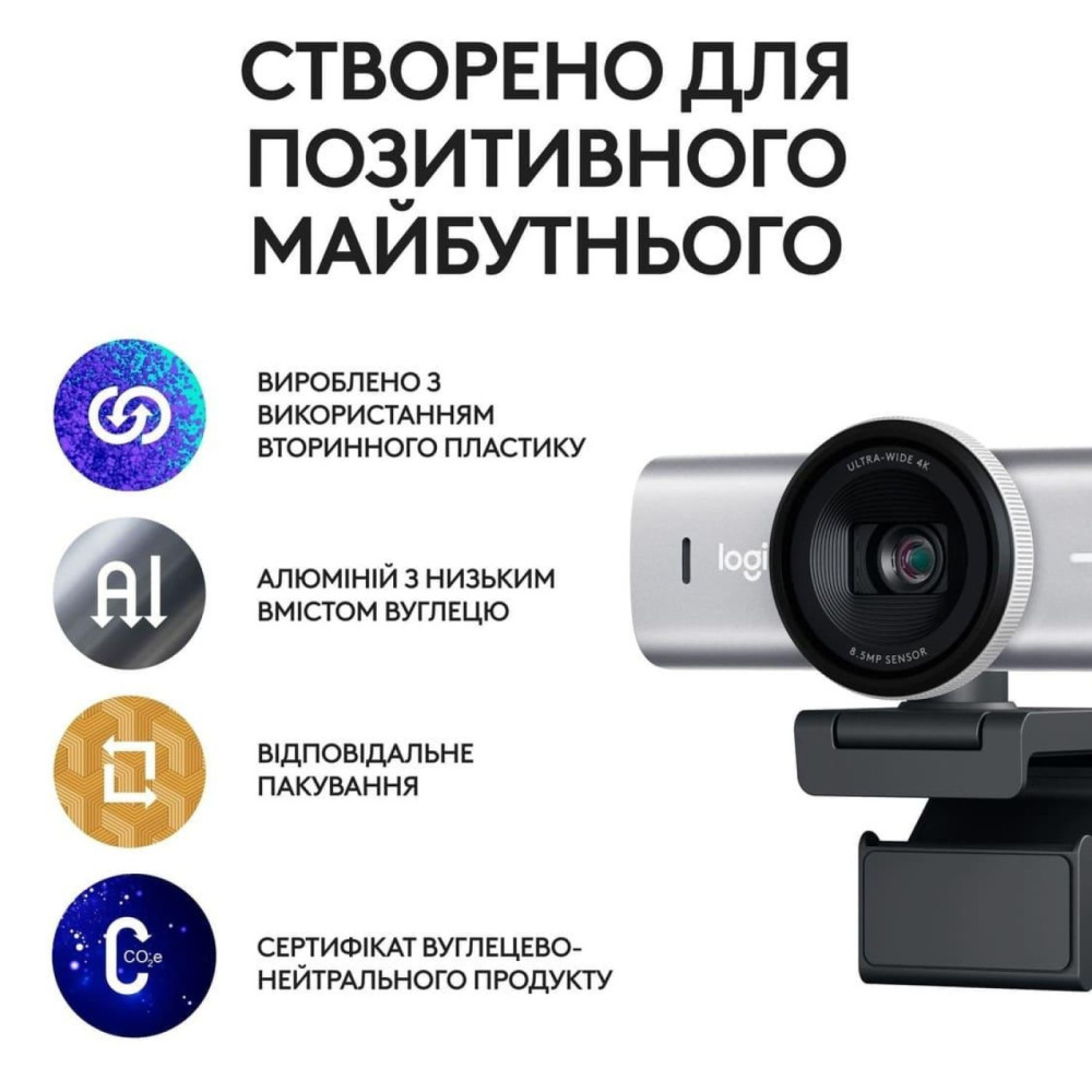 Вебкамера Logitech MX Brio 4K Plate Grey (960-001554)