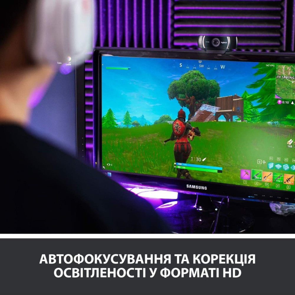 Вебкамера Logitech C922 Pro Stream FullHD Black (960-001088)