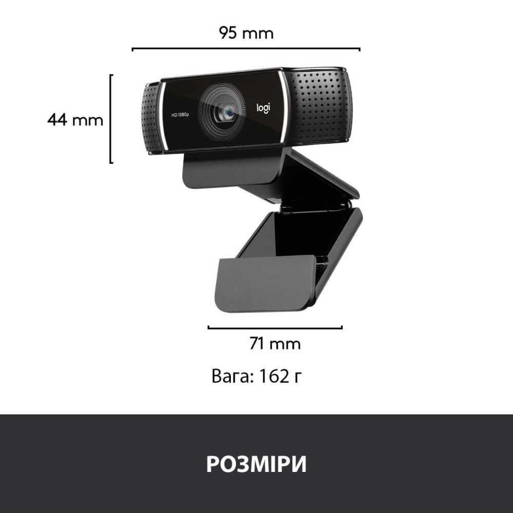 Вебкамера Logitech C922 Pro Stream FullHD Black (960-001088)