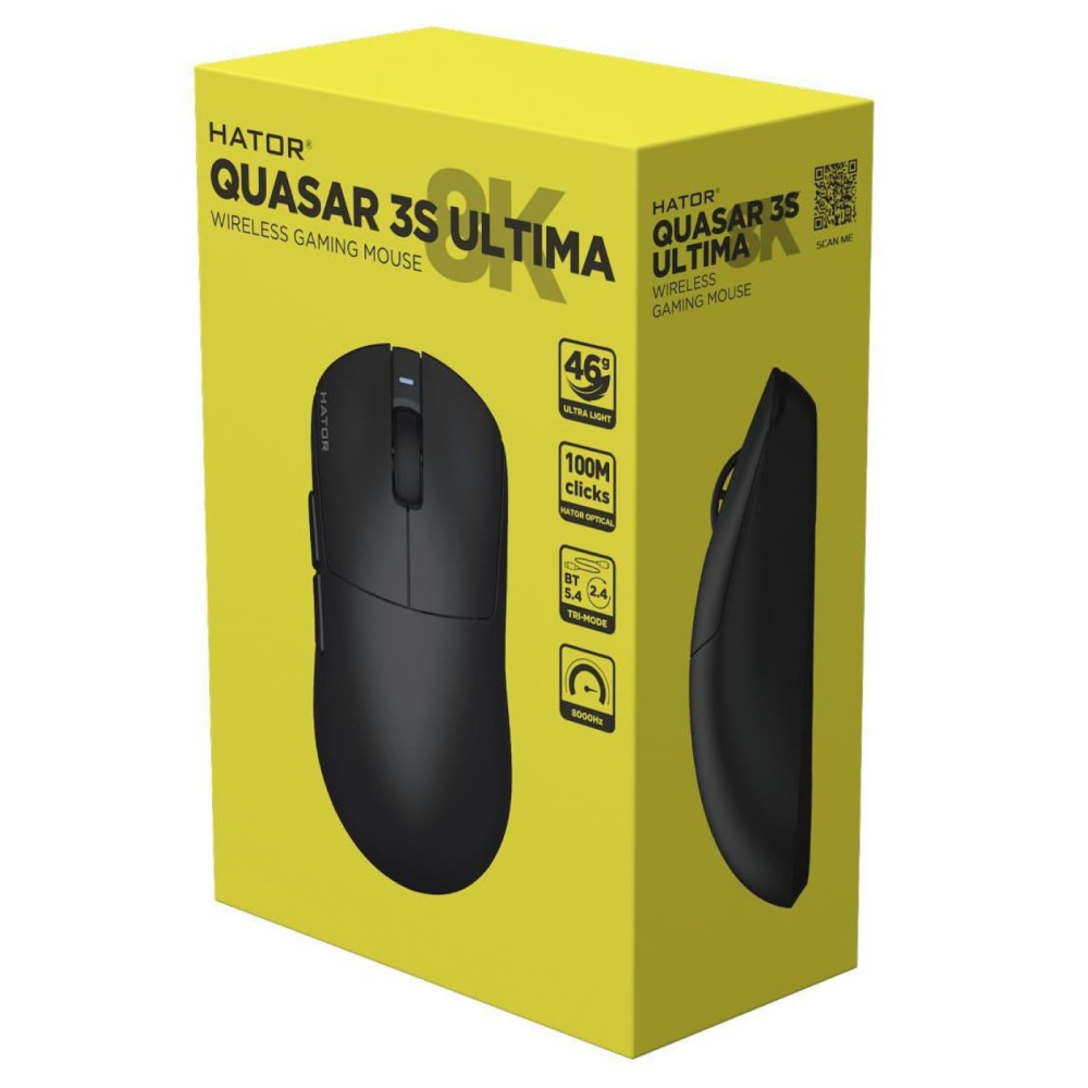 Миша HATOR Quasar 3S Ultima 8K Wireless Black (HTM660)