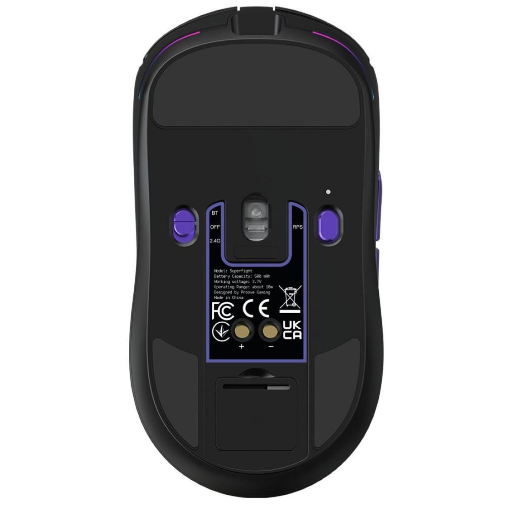 Миша Proove Gaming Superfight Wireless із зарядною станцією Black/Purple (WMSW00122001)