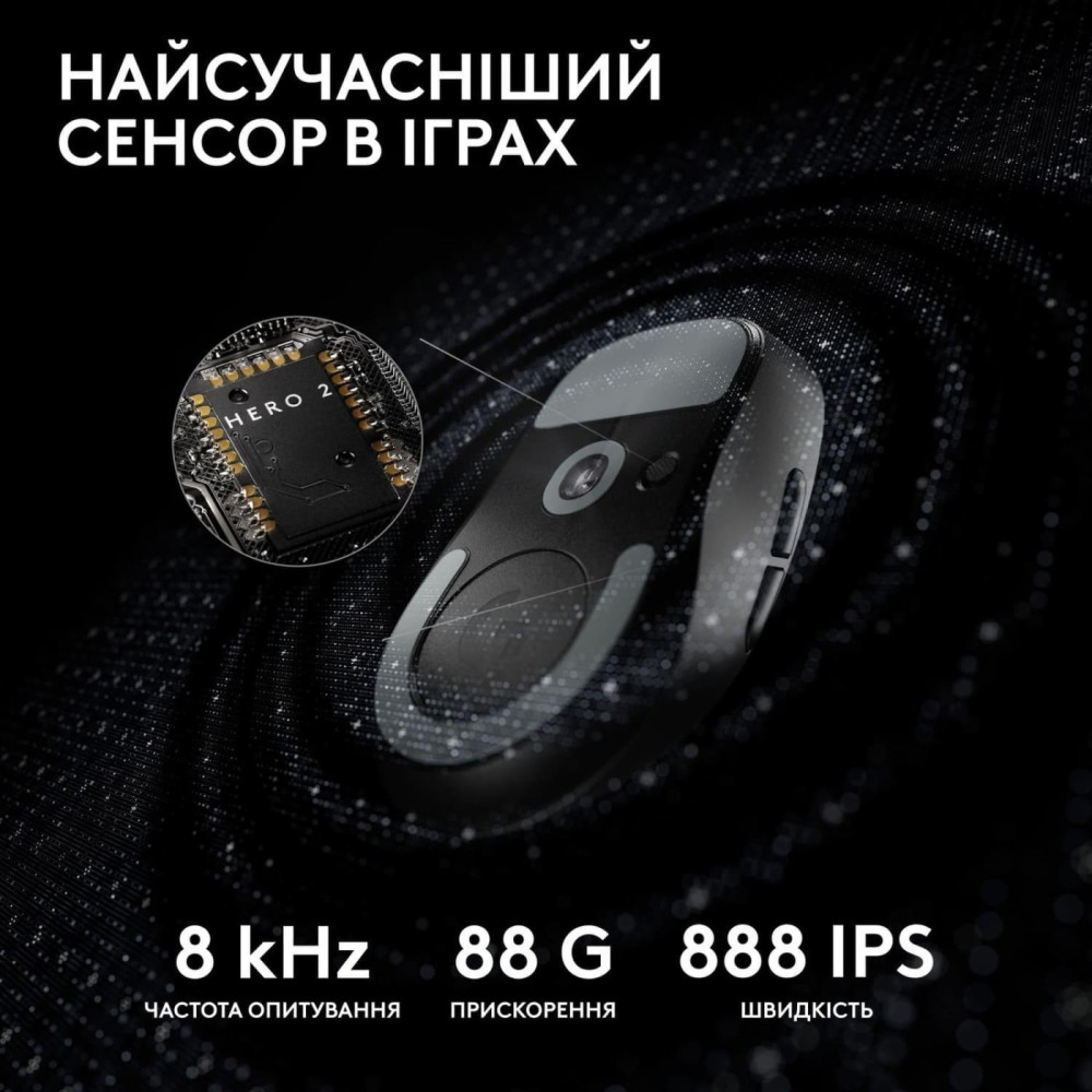 Миша Logitech G Pro X Superlight 2 LightSpeed Wireless Black (910-006630)