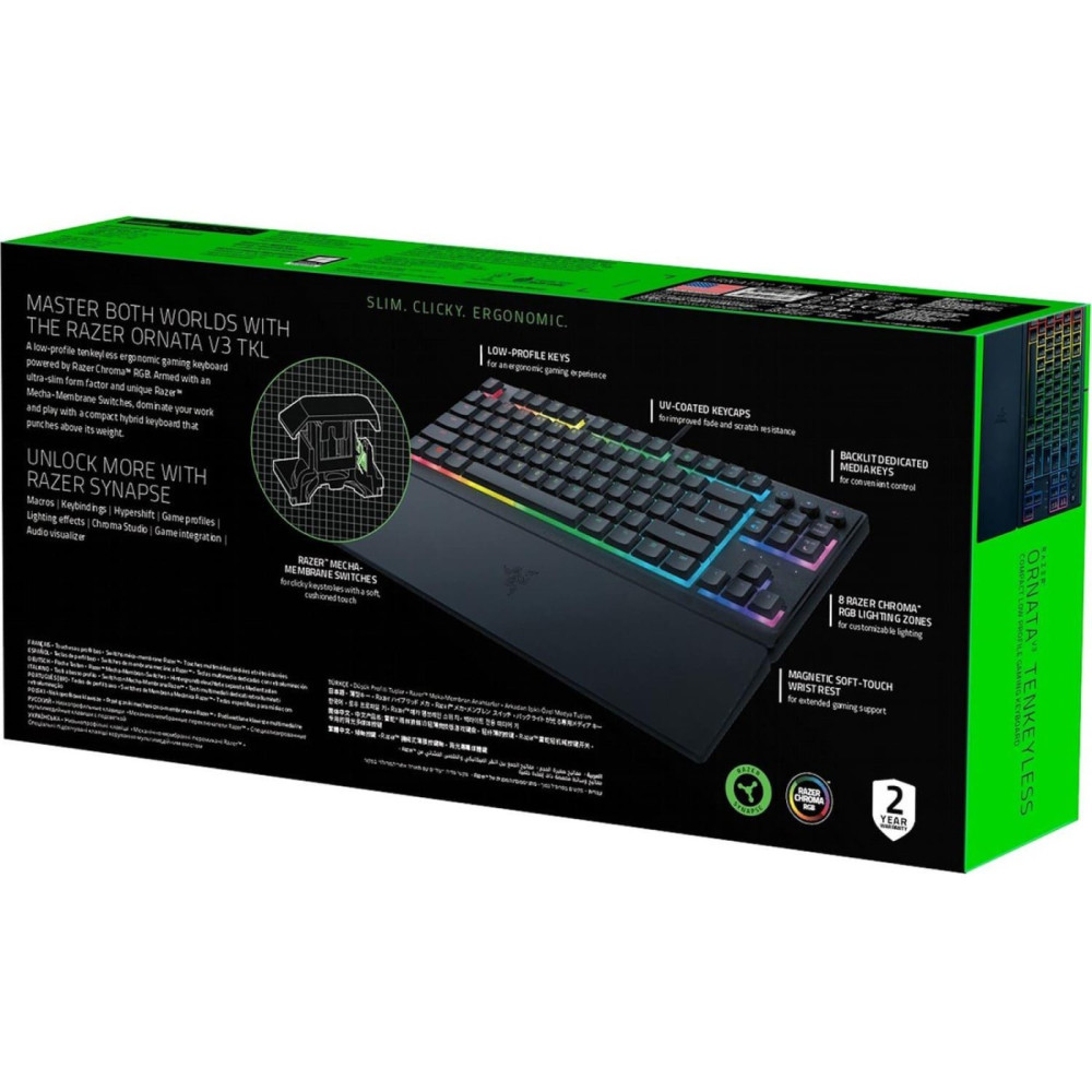 Клавіатура Razer Ornata V3 TKL Mecha-Membrane USB Black (RZ03-04881800-R371)