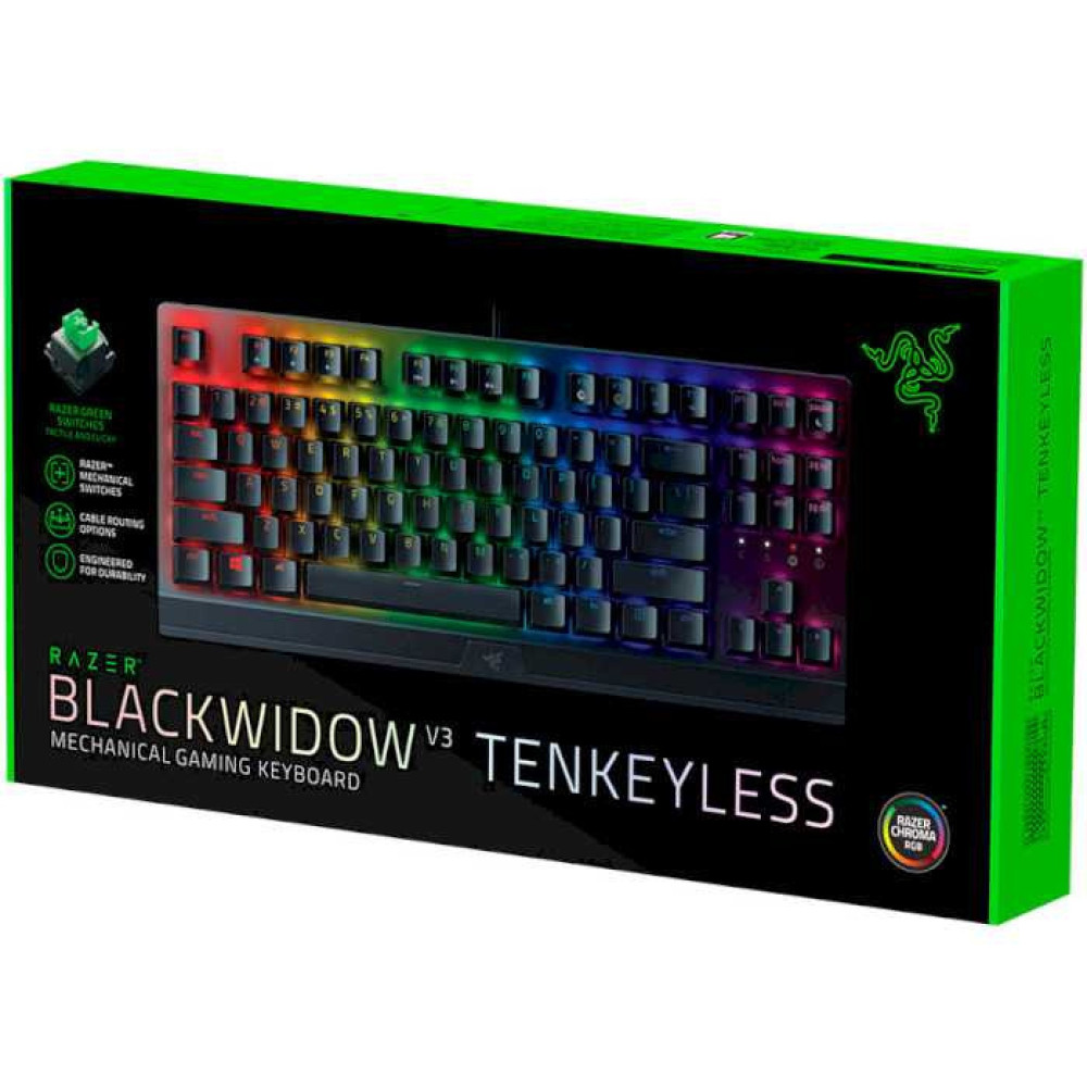 Клавіатура Razer BlackWidow V3 TKL RGB Green USB Black (RZ03-03490700-R3R1)