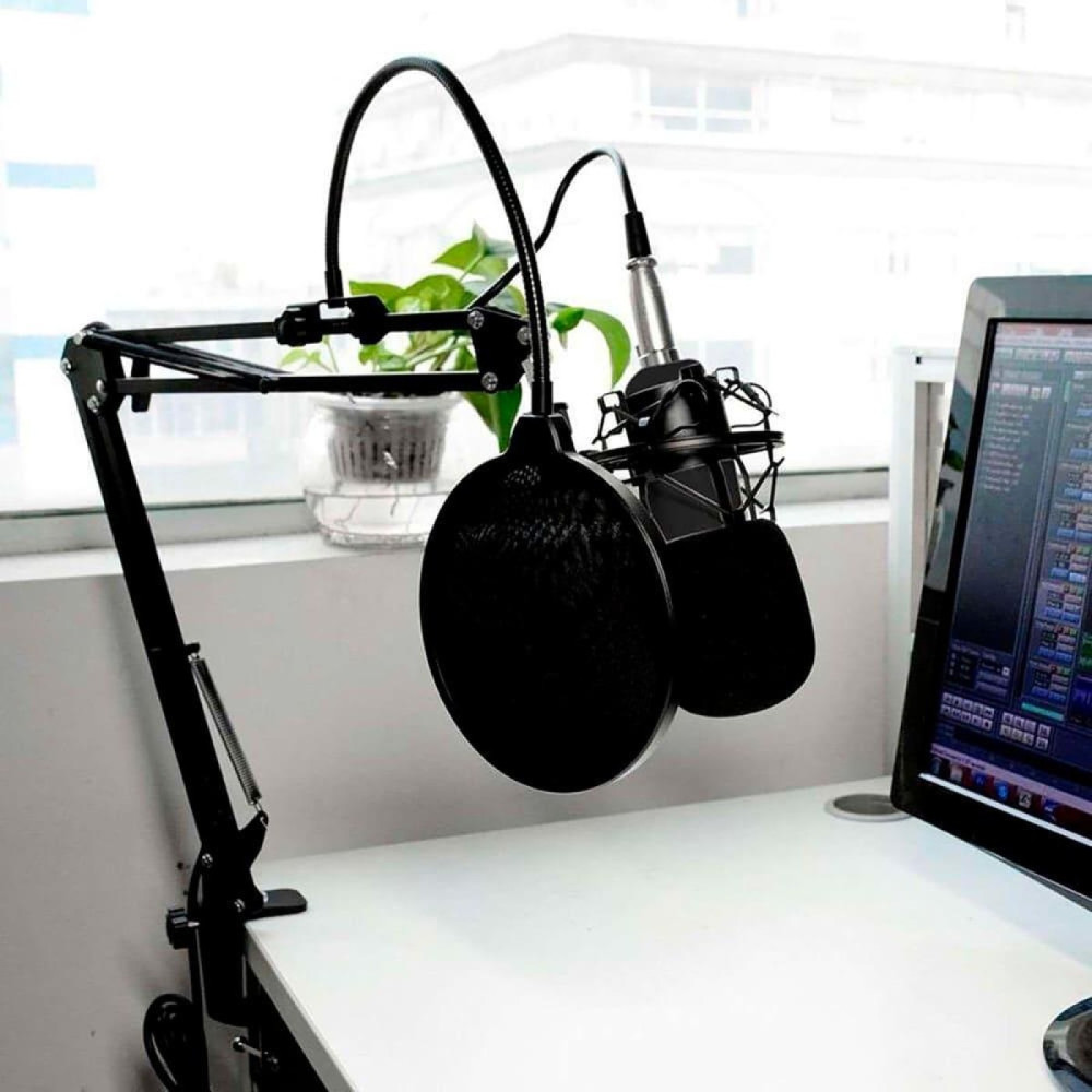 Ігровий стрим-мікрофон Media-Tech, професійний набір XLR/USB, сріблястий