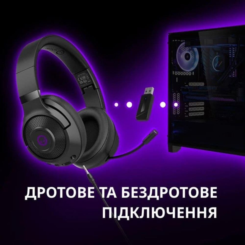 Ігрова гарнітура Lorgar Noah 702 Wireless Black