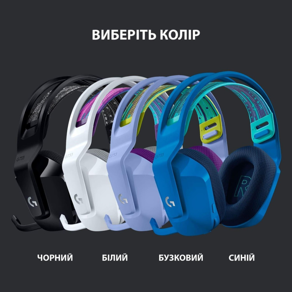 Ігрова бездротова гарнітура Logitech G733 Lightspeed Wireless RGB Black (981-000864)
