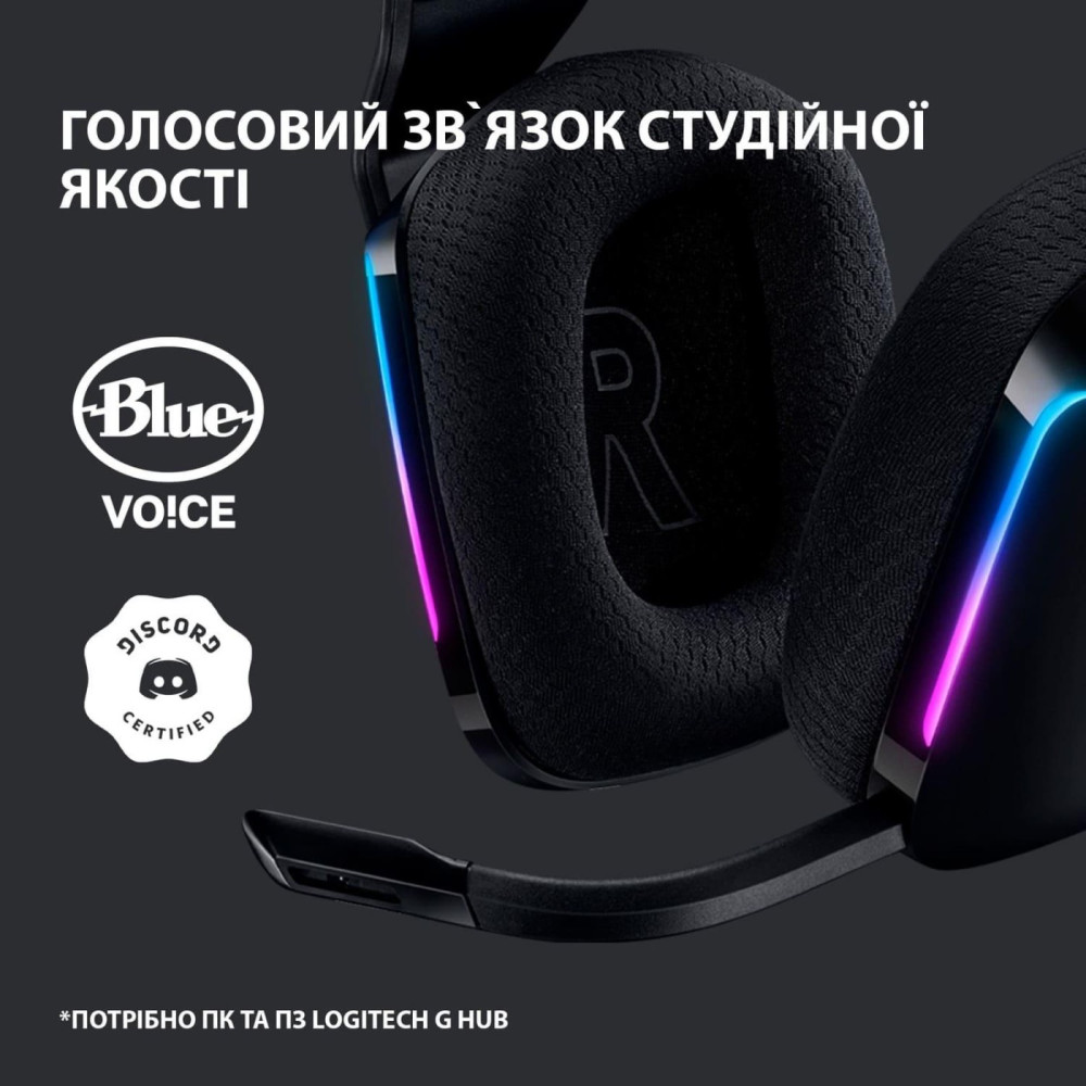 Ігрова бездротова гарнітура Logitech G733 Lightspeed Wireless RGB Black (981-000864)