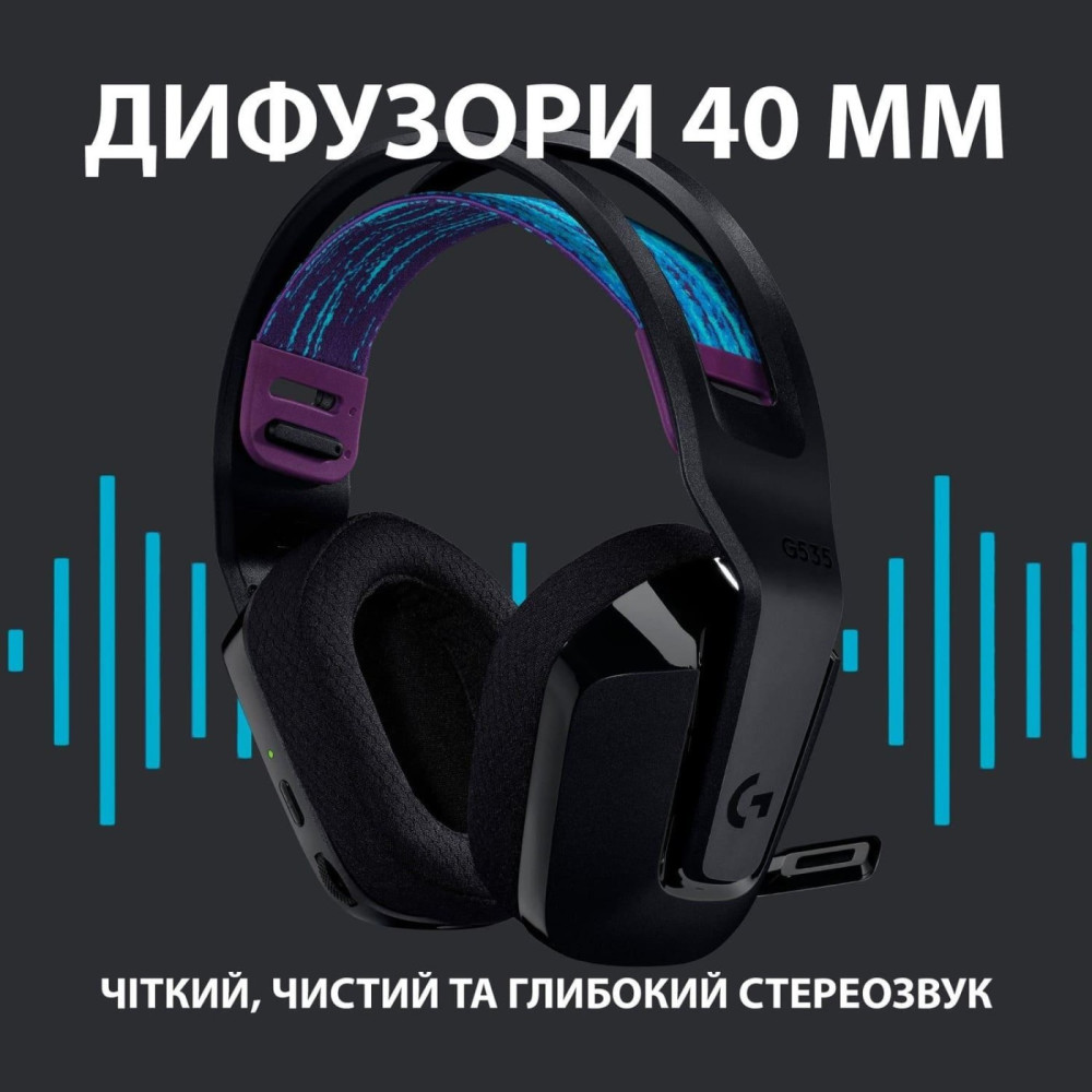 Ігрова гарнітура Logitech G535 Lightspeed Wireless Black (981-000972)