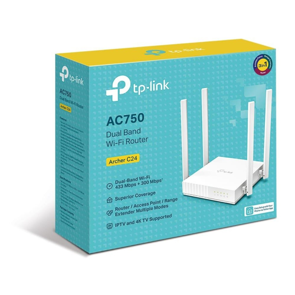 Бездротовий маршрутизатор TP-Link Archer C24 AC750 White