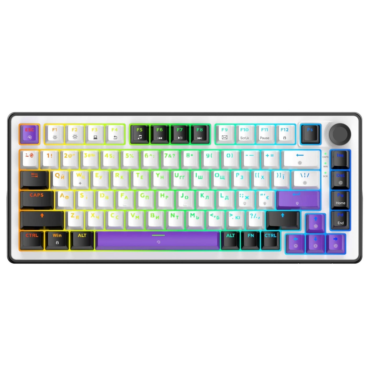 Клавіатура HATOR Hellyberry HK75 White-Violet